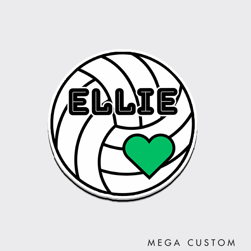 Personalized Volleyball Design Fridge Magnets with Custom Player Name for Fan Sign