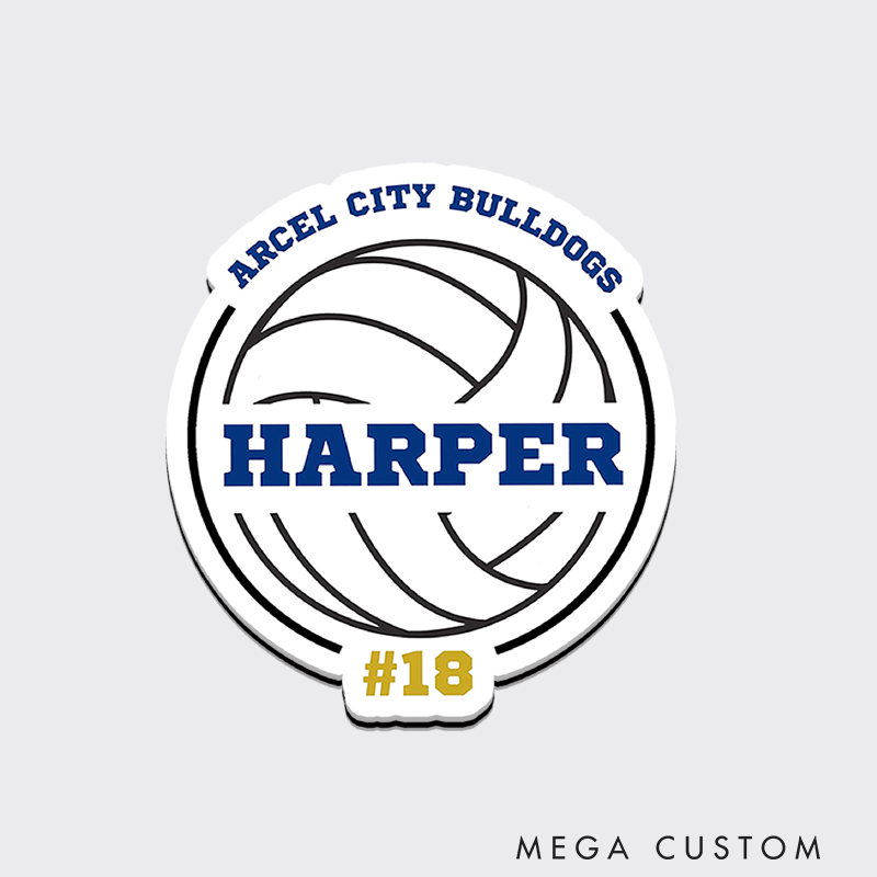 Personalized Volleyball Player Decal Fridge Magnets with Custom Team Name ,Player Name and Number