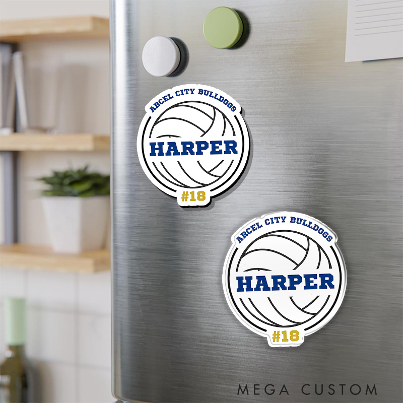 Personalized Volleyball Player Decal Fridge Magnets with Custom Team Name ,Player Name and Number