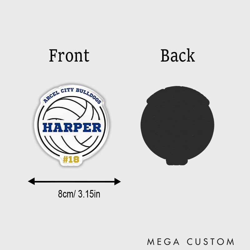 Personalized Volleyball Player Decal Fridge Magnets with Custom Team Name ,Player Name and Number