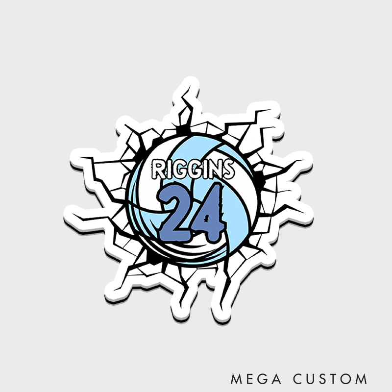 Personalized Volleyball Player Decal Fridge Magnets with Custom Your Name and Number