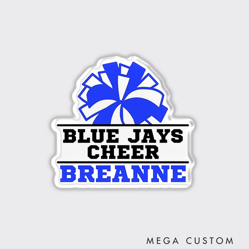 Personalized Sport Cheerleader Fridge Magnets Customize with Your Team Name and Text
