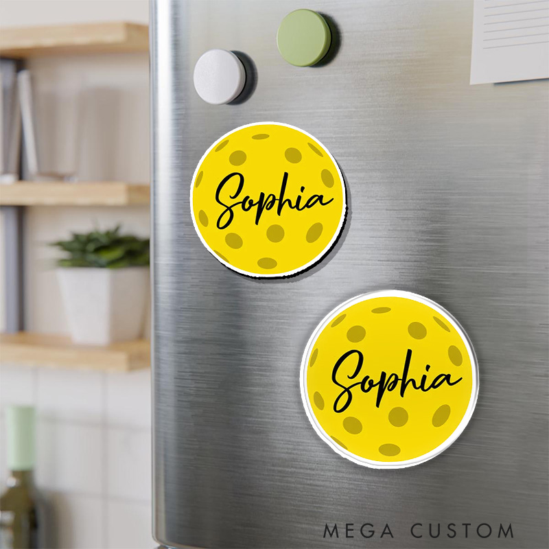 Personalized Pickleball Fridge Magnets Customize with Custom Your Name for Pickleball Gift