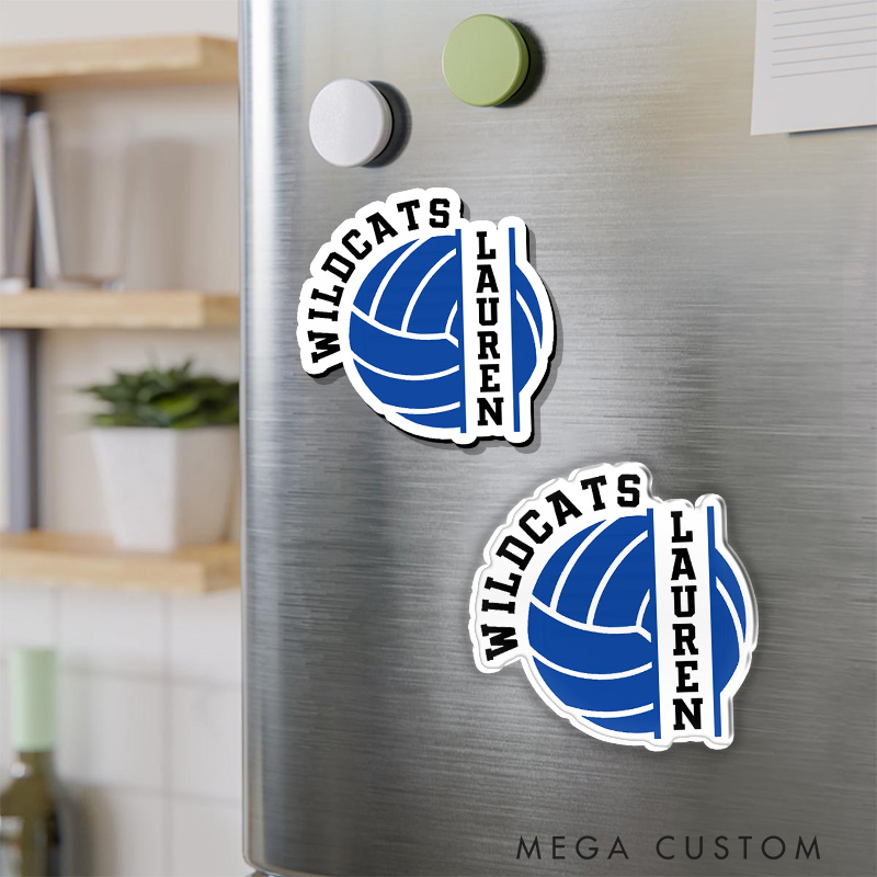 Personalized Volleyball Player Decal Fridge Magnets with Custom Team Name and Player Name for Team Spirit Gift