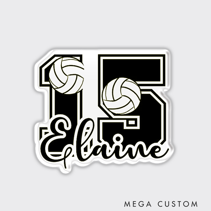 Personalized Volleyball Number Design Fridge Magnets with Custom Player Name and Number for Unique Gift