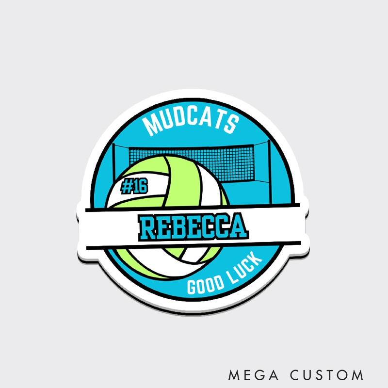 Personalized Good Lucy Volleyball Fridge Magnets with Custom Team Name, Player Name and Number for Game Day