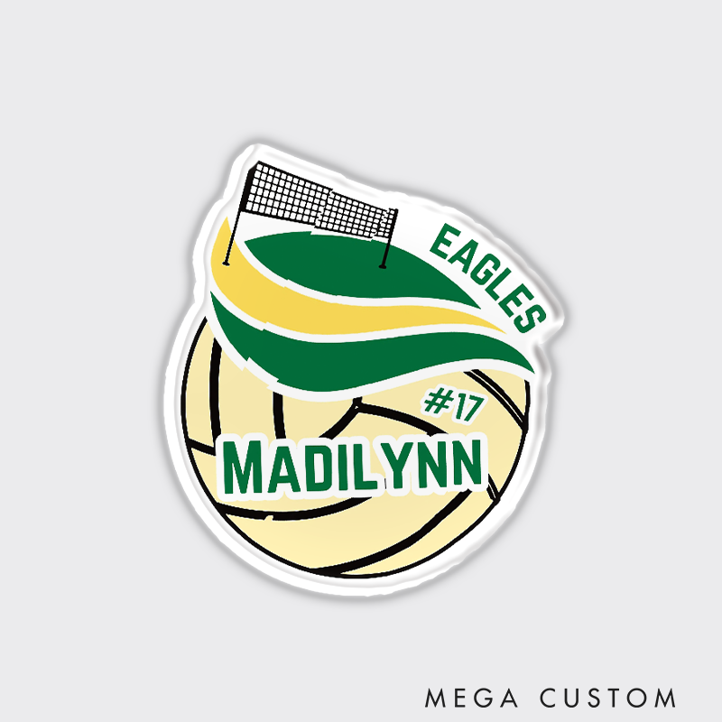 Personalized Volleyball Fridge Magnets with Custom Team Name, Player's Name and Number
