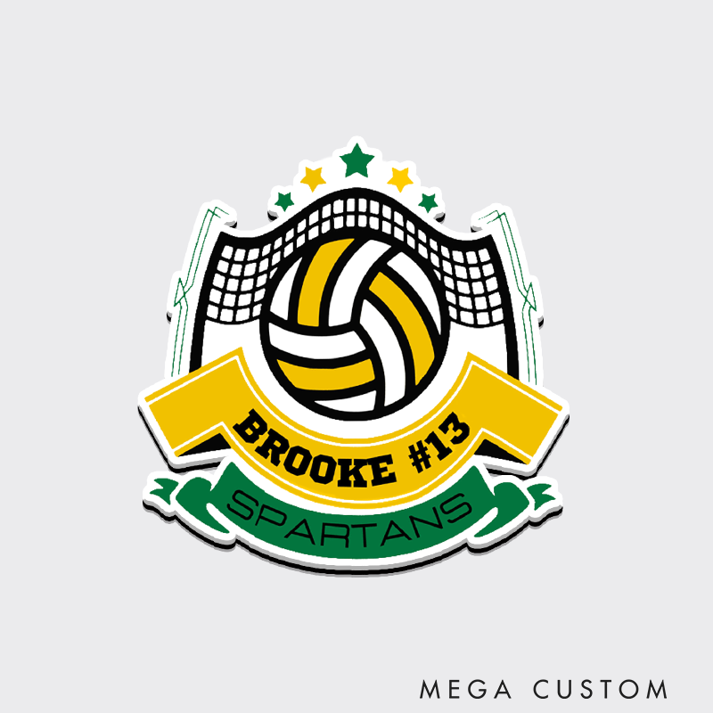 Personalized Volleyball Fridge Magnets with Custom Team Name, Player Name and Number for Game Day