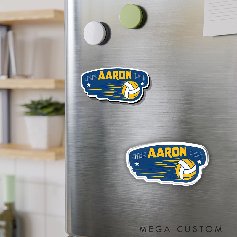Personalized Volleyball Design Fridge Magnets with Custom Player Name for Unique Gift