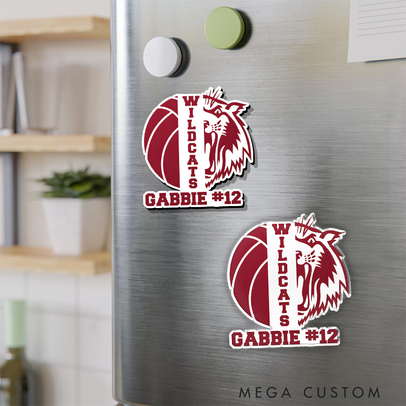Personalized Volleyball Design Fridge Magnets with Custom Team Name, Player Name and Number