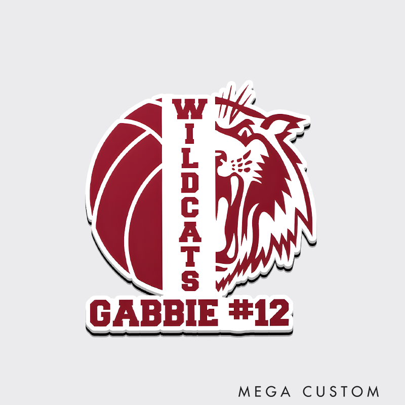 Personalized Volleyball Design Fridge Magnets with Custom Team Name, Player Name and Number