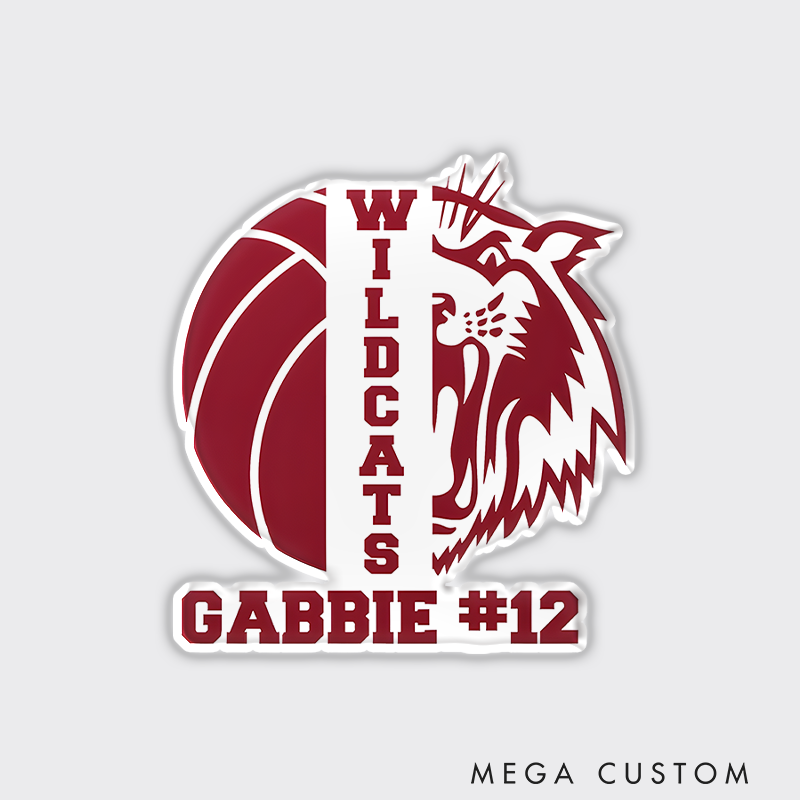 Personalized Volleyball Design Fridge Magnets with Custom Team Name, Player Name and Number