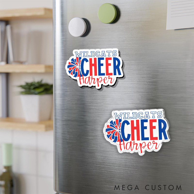 Personalized Sport Cheer Team Spirit Fridge Magnets Customize with Your Team Name and Player Name
