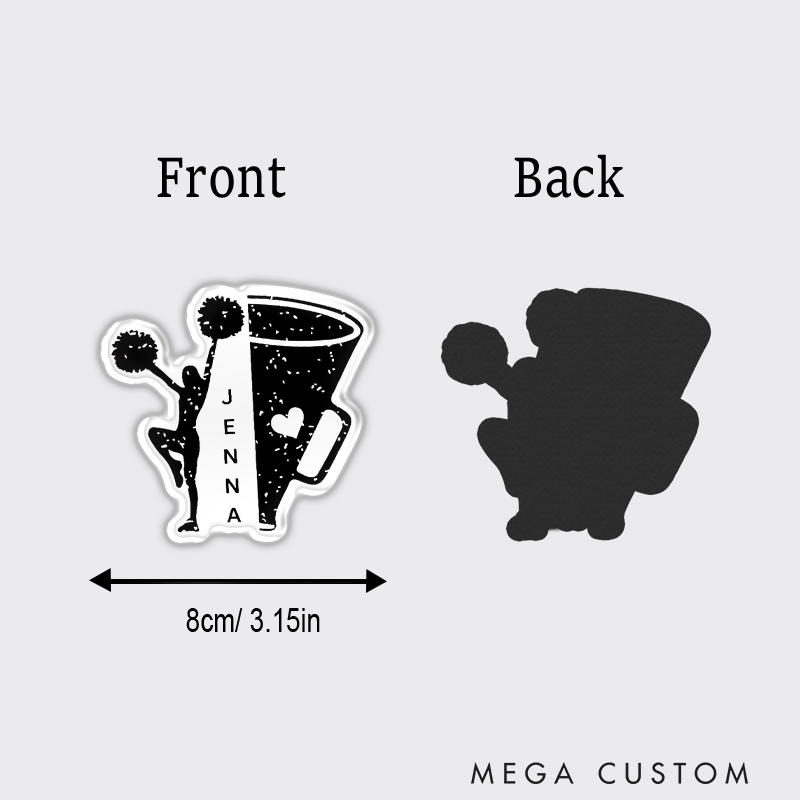 Personalized Sport Cheerleader Team Spirit Fridge Magnets Customize with Player Name for Cheer Gift