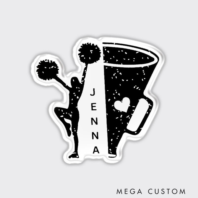 Personalized Sport Cheerleader Team Spirit Fridge Magnets Customize with Player Name for Cheer Gift