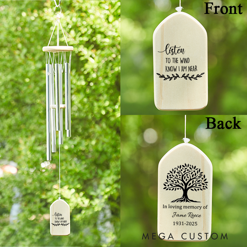 Personalized Memorial Wind Chimes for Loss of Loved One Sympathy Wind Chimes with Tree of Life Remembrance in Memory of Mom Dad Bereavement Gifts