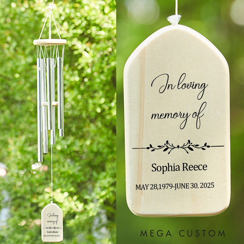 Personalized Wind Chime Memorial Deep Tone Wind Chimes in Loving Memory of Mother Father or Loved One Bereavement Gifts Funeral Gifts