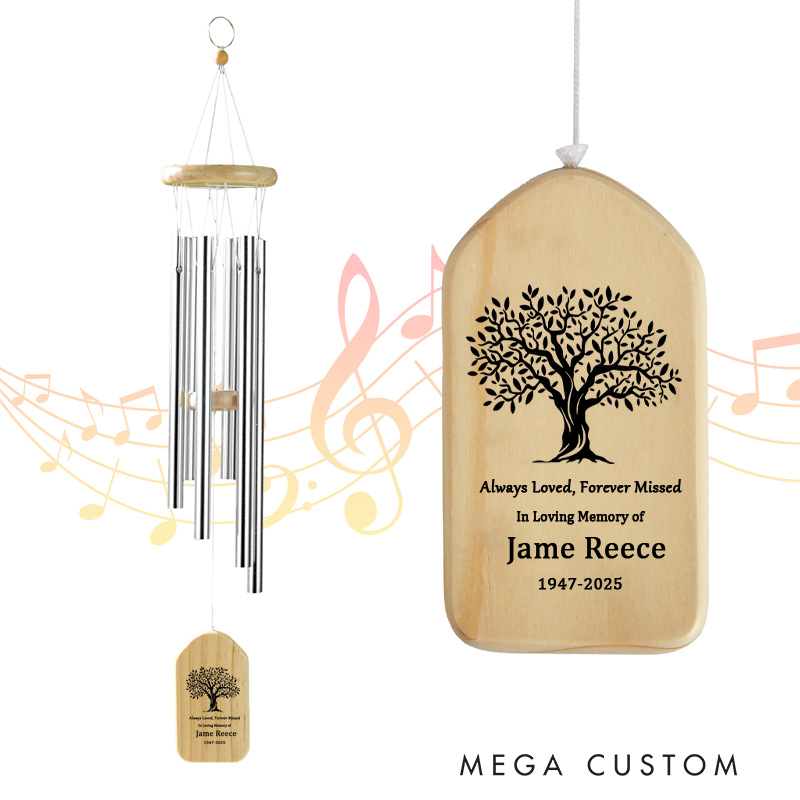 Personalized Tree of Life Memorial Wind Chime Custom Name Sympathy Wind Chime for Loss of Loved One Grieving Bereavement Gift Celebration of Life Gift