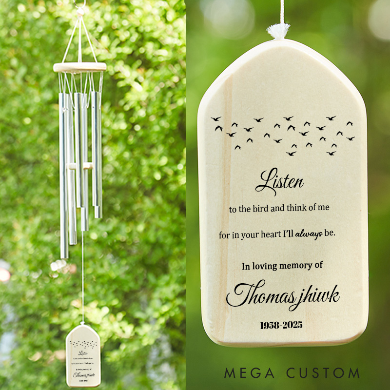 Personalized Memorial Wind Chimes for Loss of Loved One Sympathy Gifts Bereavement Gifts Listen to the Wind Wind Chimes Garden Patio 