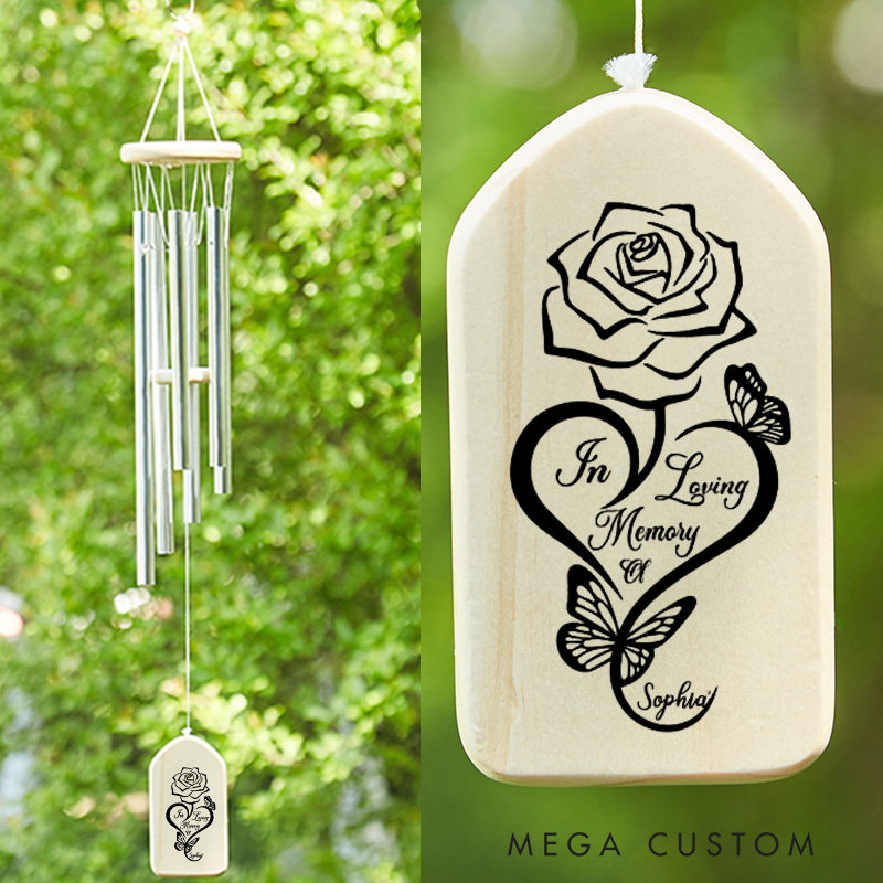 Personalized Wind Chime for Heavenly Dad Listen to The Wind Chimes Sympathy Memorial Gifts for Loss of Loved One Remembrance Gifts