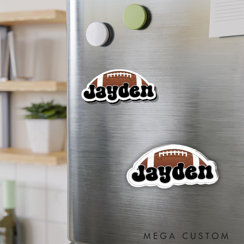 Personalized American Football and Rugby Fridge Magnets with Custom Player Name for Sport Gifts