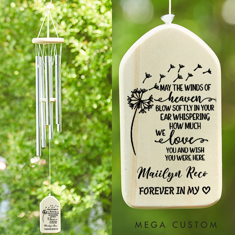 Personalized Memorial Wind Chimes for Loss of a Loved One Thoughtful Bereavement and Sympathy Gift in Loving Memory Keepsake