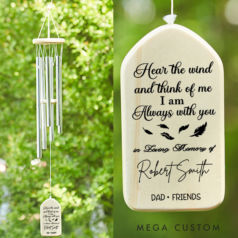 Personalized Memorial Wind Chimes with Name Sympathy Gift Loss of Parents Loved One Grieving Gift In Loving Memory of Those We Cherish Wind Chimes 