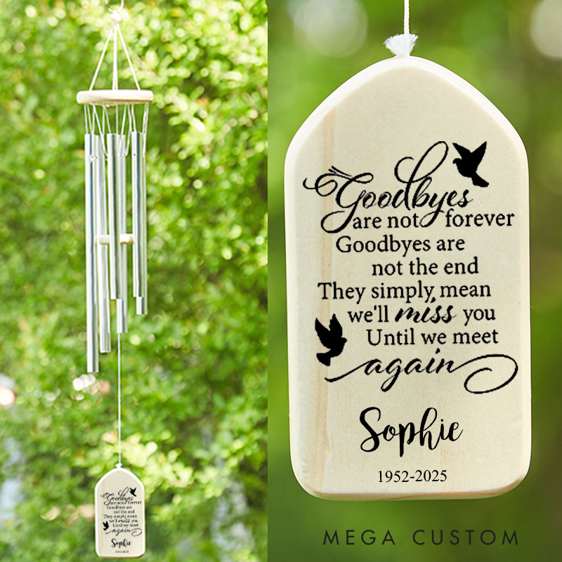 Personalized Memorial Wind Chimes for Loss of Mom for Loss of Mother Father Daughter Brother Sister Son Dad Mom Husband Wife Best Friend Keepsake