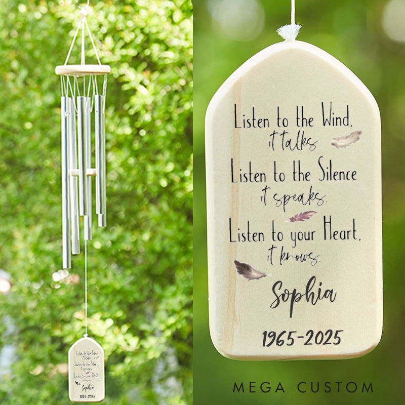 Personalized Memorial Wind Chime Custom Name Remembrance Gift for Loss of Loved One Wind Chime Memorial Patio Grief Sympathy Gift
