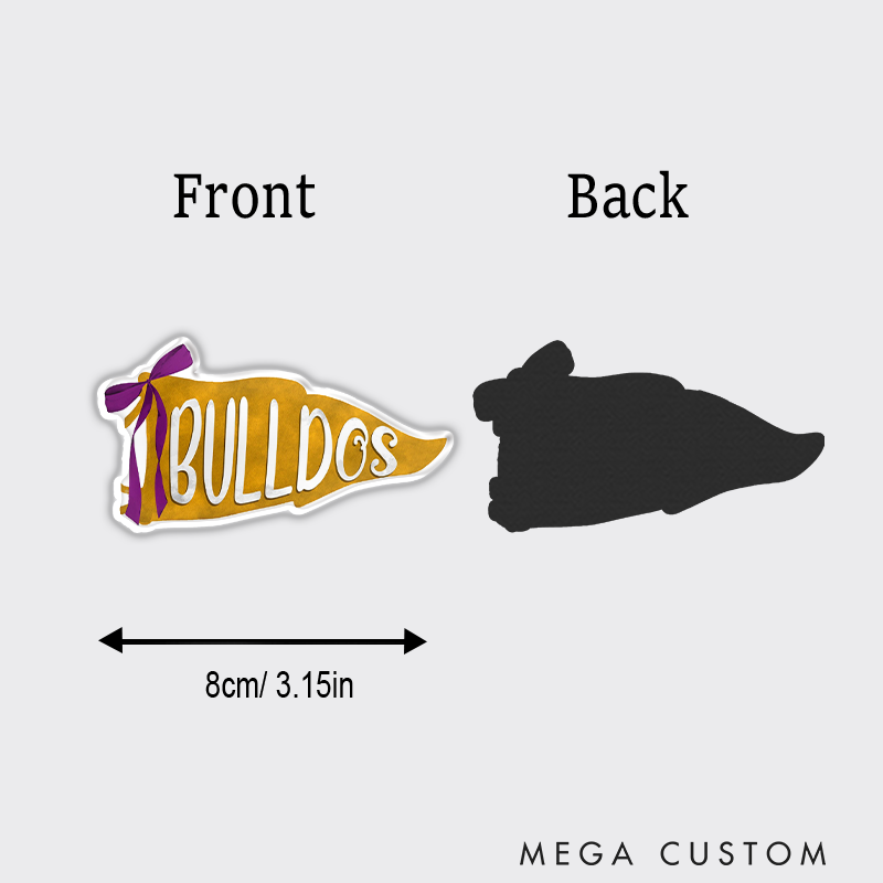 Personalized Spirit Pennant Fridge Magnets with Custom Team Name and Colors for Player