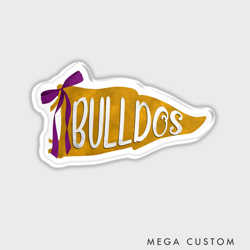 Personalized Spirit Pennant Fridge Magnets with Custom Team Name and Colors for Player