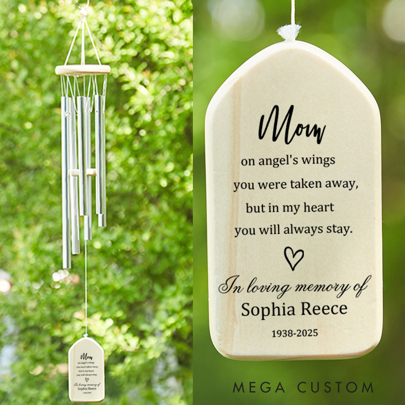 Personalized Loss of Mother Wind Chime in Memory Of Mom Gift Memorial Wind Chime Bereavement Gift Loss of Loved One Gifts