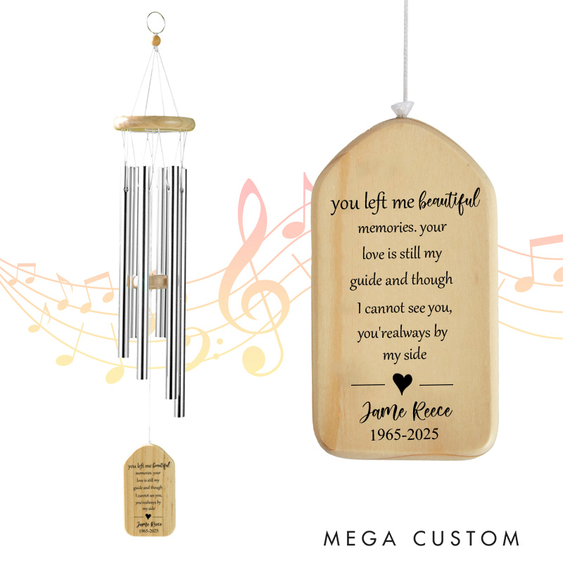 Personalized Memorial Wind Chimes for Loss of Loved One Sympathy Gift for Condolence and Funeral Outdoor Deep Tone Wind Chimes Bereavement Gifts