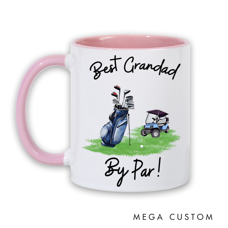 Personalized Golf Mug with Customizable Title Golf Bag and Cart Design Perfect Gift for Golf Lovers and Special Occasions