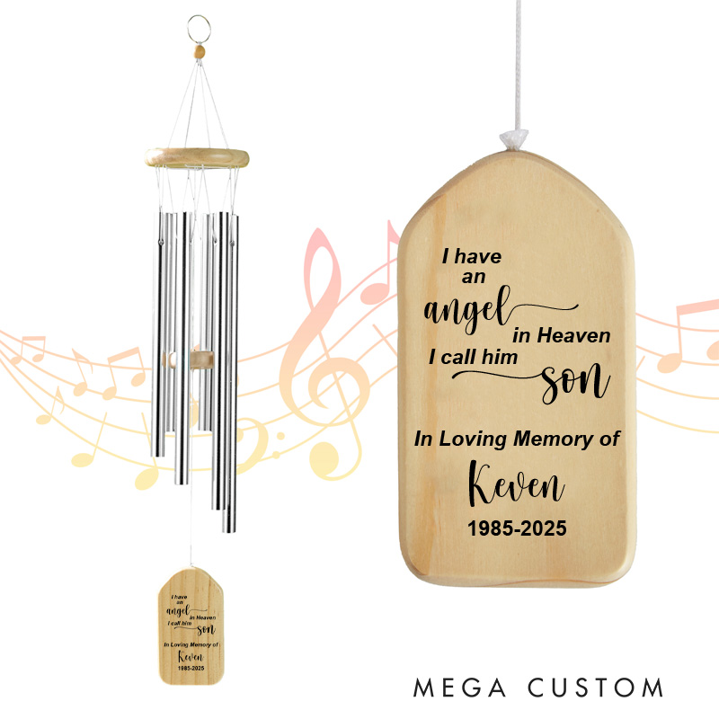 Personalized Memorial Wind Chime Son Sympathy Wind Chime Loss of Son Gift Custom Funeral Gift Loss of Loved One Bereavement Funeral Gift