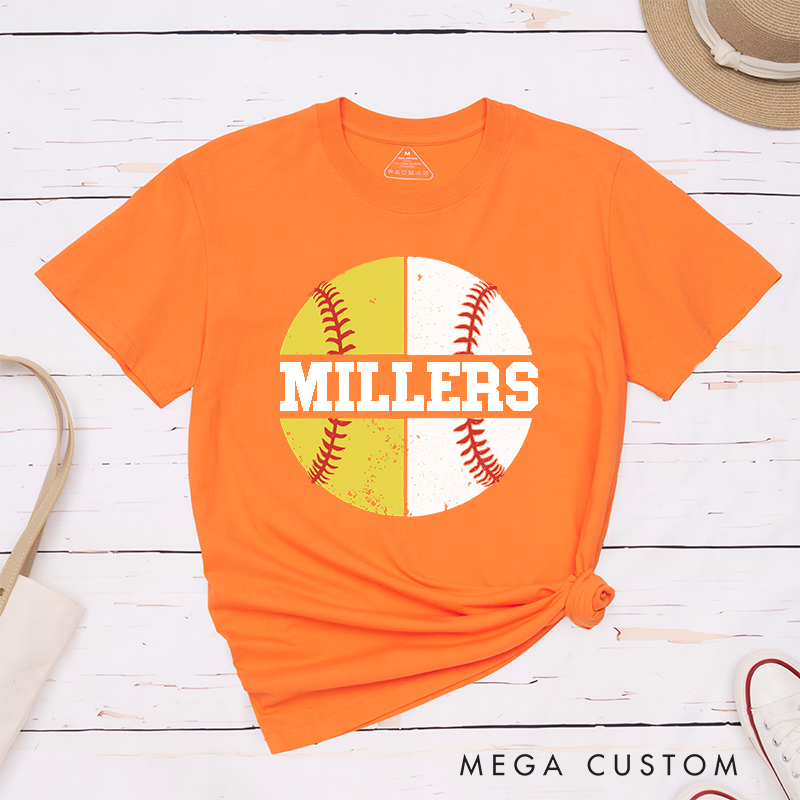 Personalized Baseball and Softball T-Shirt with Name