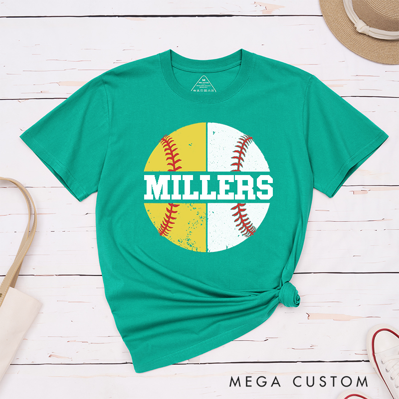 Personalized Baseball and Softball T-Shirt with Name