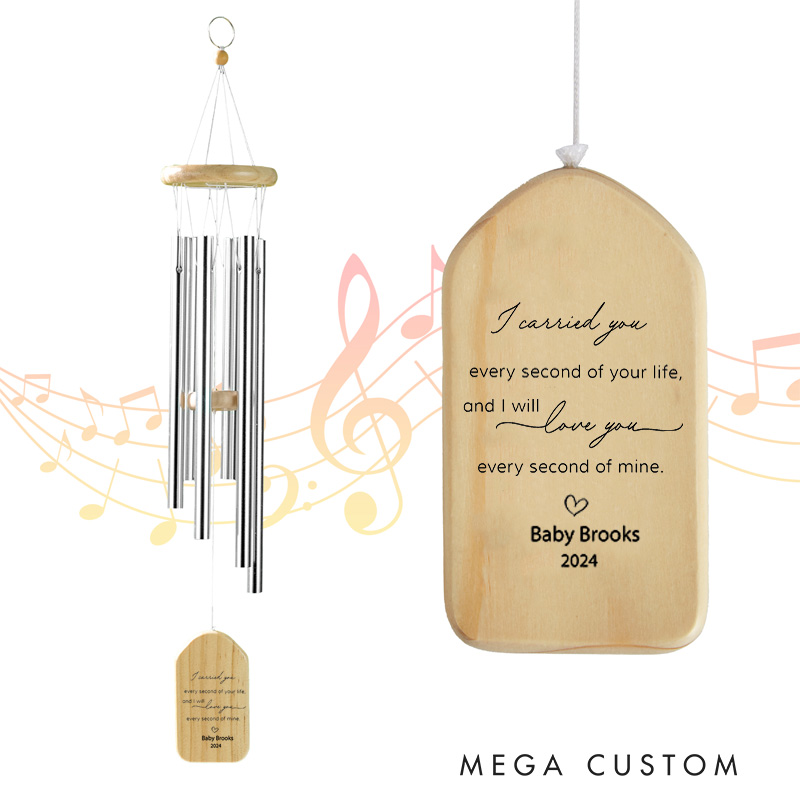 Personalized Baby Loss Wind Chime Baby Memorial Ornament Carried for A Moment Sympathy Gift Rainbow Angel Keepsake Sympathy Gifts
