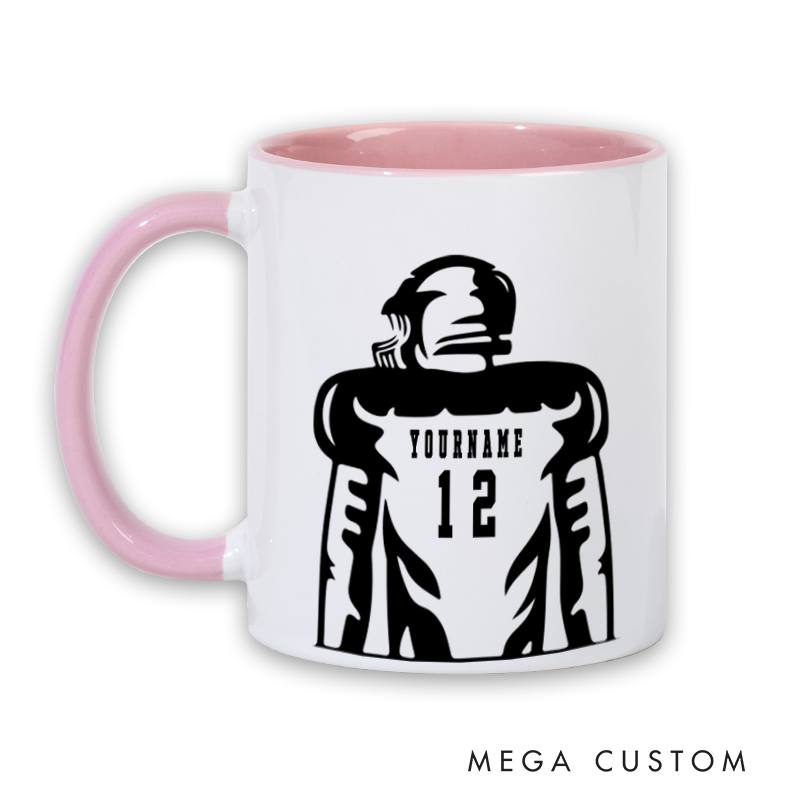 [Copy]Personalized American Football Mug with Action Pose and Custom Name Design