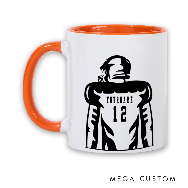 [Copy]Personalized American Football Mug with Action Pose and Custom Name Design