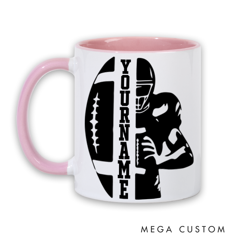 [Copy]Personalized American Football and Rugby Player Design Mug with Custom Name