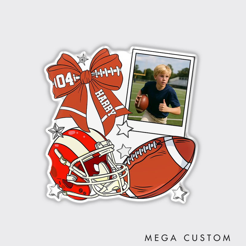 Personalized American Football Fridge Magnets with Custom Player Name ,Photo and Number