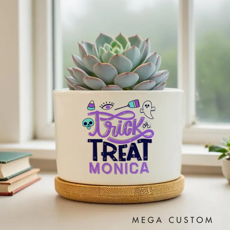 Personalized Nurse Planter Trick or Treat Nurse Design Custom Flower Pot