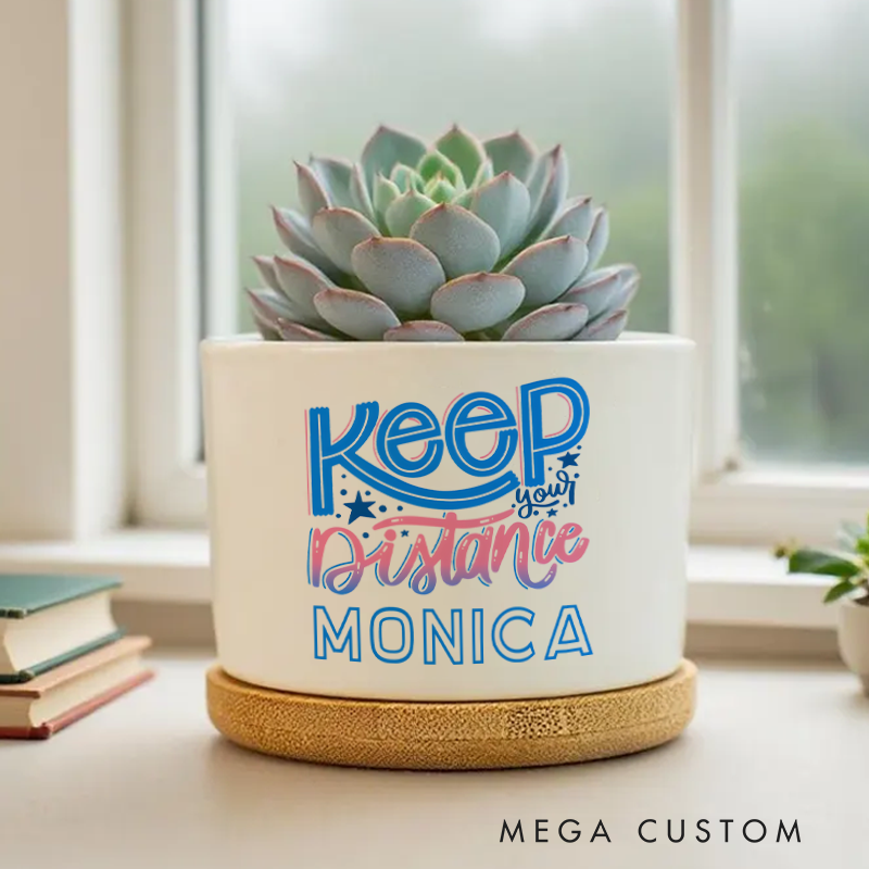 Personalized Nurse Planter Keep Your Distance Design Custom Flower Pot