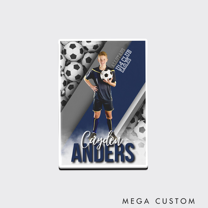 Personalized Soccer Photo Fridge Magnets with Custom Text for Senior Graduation Keepsake