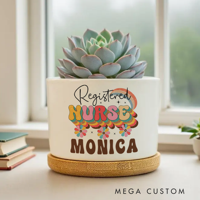 Personalized Nurse Planter Registered Nurse Design Custom Flower Pot