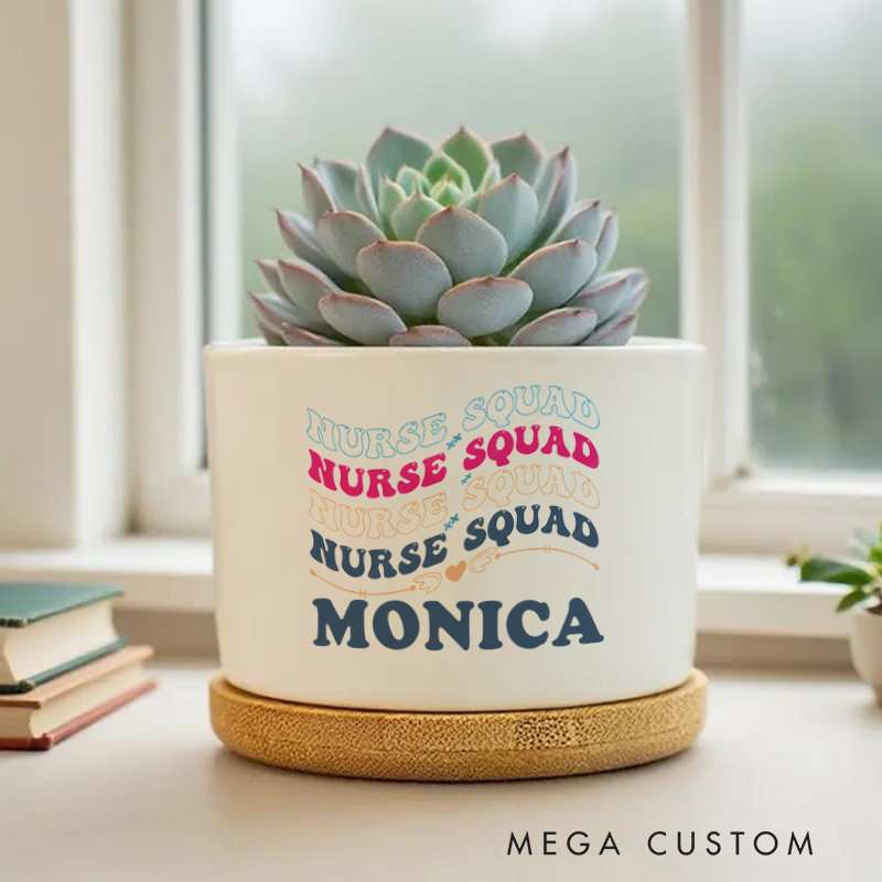 Personalized Nurse Planter Nurse Squad Design Custom Flower Pot