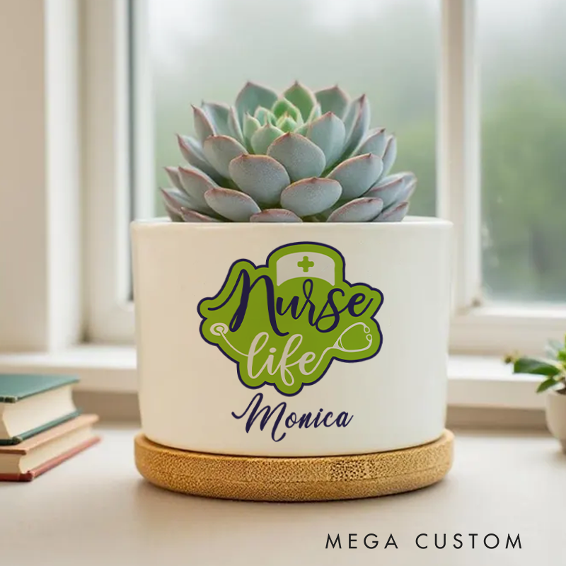Personalized Nurse Planter Nurse Life Design Custom Flower Pot