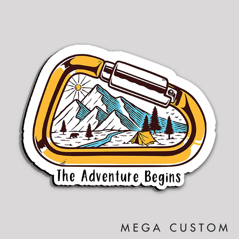 Personalized Carabiner Hiking Refrigerator Magnets Adventure Hiking Camping Mountain Magnets for Nature Traveling Outdoors Lover Gift
