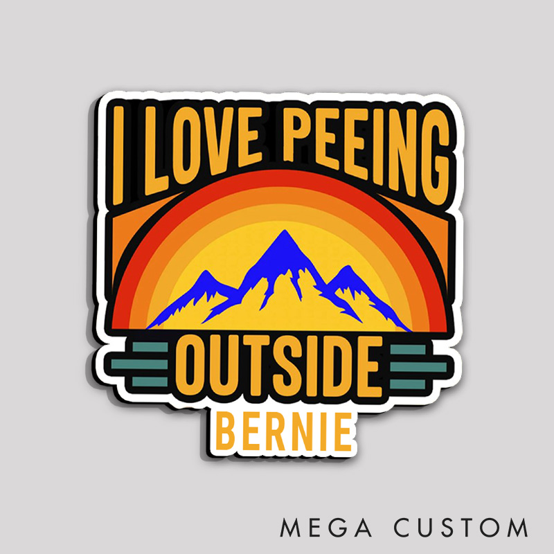 Personalized I Love Peeing Outside Refrigerator Magnets Adventure Camping Mountain Magnets for Nature Travelers Outdoors Lover Gift